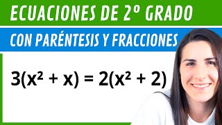 ECUACIONES DE SEGUNDO GRADO con PARÉNTESIS y FRACCIONES 📝 3 Ejercicios Resueltos [upl. by Haroved]