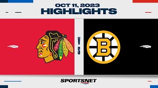 NHL Highlights  Blackhawks vs Bruins  October 11 2023 [upl. by Schreibe]