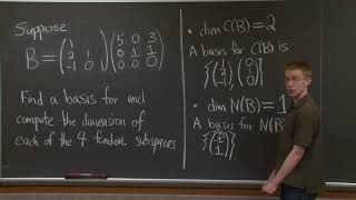 Computing the Four Fundamental Subspaces [upl. by Olly]