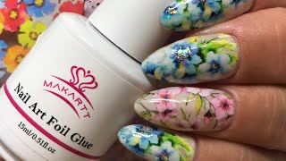 How to Apply Nail Art Foil The EASY WAY W Makartts Foil Gel amp Foils [upl. by Ahseinod]