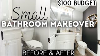 SMALL BATHROOM MAKEOVER ON A BUDGET  DIY BATHROOM MAKEOVER 2021  HUGE BATHROOM TRANSFORMATION [upl. by Nabalas]