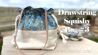 Easy DRAWSTRING Squishy Bag with Handles  TUTORIAL [upl. by Nehtan199]