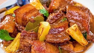 PORK ADOBO WITH PINEAPPLE  PININYAHANG ADOBONG BABOY  ADOBONG BABOY  PORK RECIPE [upl. by Enelram623]