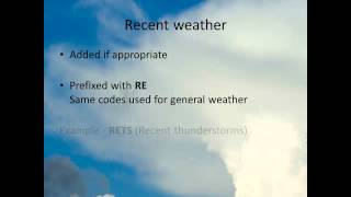 How to read a Meteorological Aerodrome Report METAR [upl. by Gerrit]