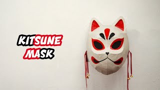 Has una máscara japonesa de zorro kitsune  Cómo hacer una máscara de Kitsune fácil y rápido🐾🐾🐾 [upl. by Hcelemile]