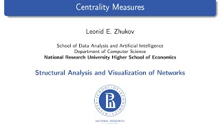 Network Analysis Lecture 5 Centrality measures [upl. by Ynnol423]