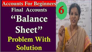 28 Simple Problem To Workout quotBalance Sheet quot In Final Accounts [upl. by Hairahcez]