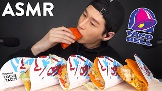 ASMR TACO BELL DORITOS LOCOS TACOS No Talking Crunchy Eating Sounds  Zach Choi ASMR [upl. by Ahsit]