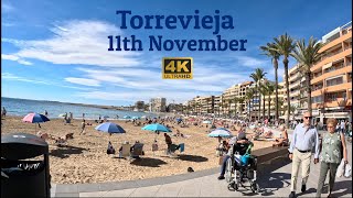 4K Torrevieja Costa Blanca Spain • Saturday Midday Promenade Walking Tour • November 2023 🇪🇸 [upl. by Eiloj]