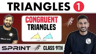 Triangles 01  Congruent Triangles  Class 9  NCERT  Sprint [upl. by Terra940]