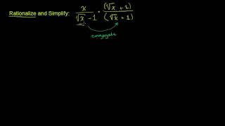 Rationalizing Denominators with Conjugates [upl. by Lorenzo]