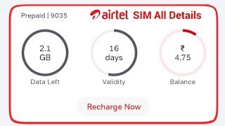 How To Check Airtel Balance Mobile Data And Validity 2020 Hindi  Airtel Thanks App [upl. by Enidan481]