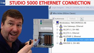 Allen Bradley Controllogix Compactlogix Ethernet Connection Studio 5000 [upl. by Emmi]