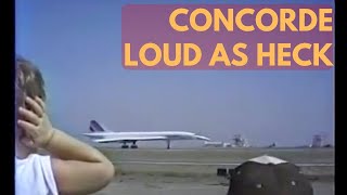 Concorde Supersonic Jet Airplane Take Off  Loud as Heck  Stock Footage [upl. by Aicelef]