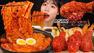 ASMR MUKBANG 직접 만든 떡볶이 양념치킨 김밥 먹방 amp 레시피 FRIED CHICKEN AND Tteokbokki EATING [upl. by Ware31]