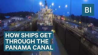 Timelapse Shows How Ships Get Through The Panama Canal [upl. by Ahsiekal]