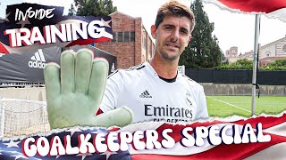 Thibaut Courtois training routine  Real Madrid  Goalkeepers [upl. by Nimrahc]