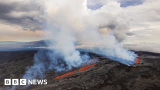 Worlds largest active volcano erupts in Hawaii  BBC News [upl. by Haleemaj]