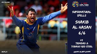 Shakib Al Hasan bowls the best ever bowling spell 66 in CPL history [upl. by Llerred]