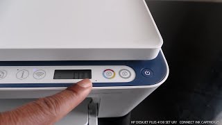 HP DESKJET PLUS 4130 SET UP  CONNECT INK CARTRIDGES [upl. by Daniele]