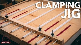 DIY Adjustable Clamping Jig  Glue Ups Panels Cutting Boards [upl. by Ayekram]