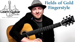 Fields Of Gold  Fingerstyle Guitar Tutorial  Sting  Part 1  Drue James [upl. by Esorrebma]