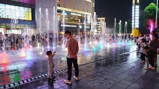 Night Walk of Linyi Downtown Lanshan District Linyi City Shandong China [upl. by Ahcsim]