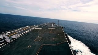 See aircraft carrier tested at top speed [upl. by Macegan]