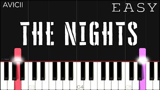 Avicii  The Nights  EASY Piano Tutorial [upl. by Yasnyl]