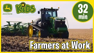 John Deere Kids  Real Tractors amp Farmers at Work with Music amp Song [upl. by Anilek429]