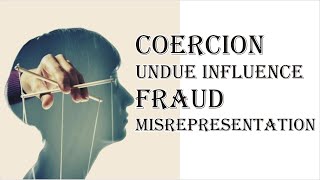 Coercion Undue Influence Fraud Misrepresentation  Indian Contract Act 1872  Law Guru [upl. by Amora]