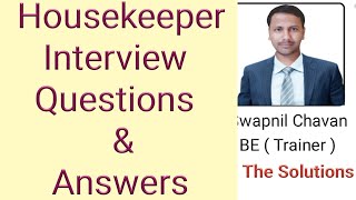 housekeeper interview questions and answers [upl. by Nauqad]