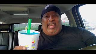 Sipping a Sonic Ocean Water Slushie Quick Thru a Straw [upl. by Akered]