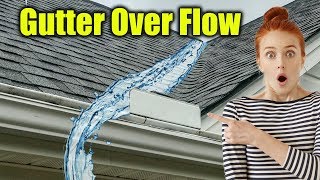 Water Flowing Over Gutters  Gutter Guard Overflow [upl. by Ardnatal212]