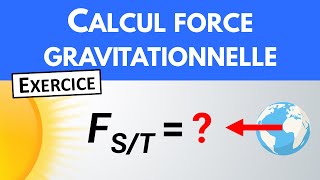 Comment calculer une force de gravitation  ✏️ Exercice  PhysiqueChimie [upl. by Sillek]