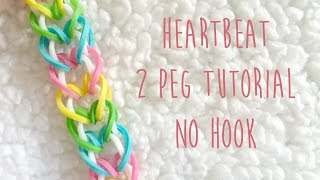 Rainbow Loom Heartbeat 2 Peg No Hook [upl. by Drandell]