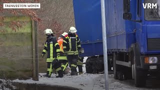 LkwFahrer stirbt bei Unfall in Taunusstein [upl. by Cordy]