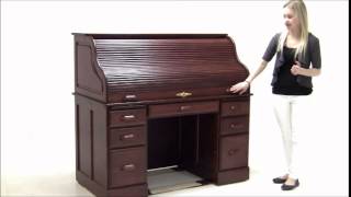 Deluxe Solid Oak Roll Top Desk [upl. by Krystal148]