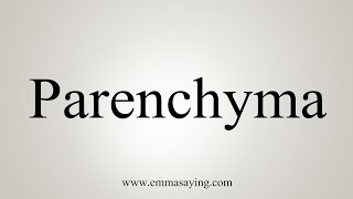 How To Say Parenchyma [upl. by Sessilu842]