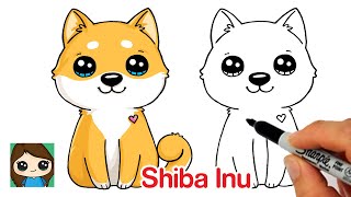 How to Draw a Puppy Dog Easy  Shiba Inu [upl. by Meingolda]