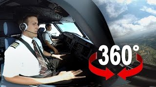 360° cockpit view  SWISS Airbus A320  Geneva – Zurich [upl. by Aborn]