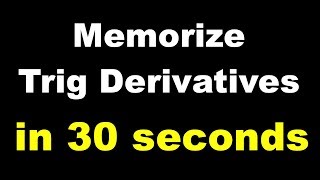 Trick for Memorizing Trig Derivatives [upl. by Aramenta]