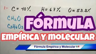 Fórmula EMPÍRICA y MOLECULAR muchos ejemplos [upl. by Cassey217]