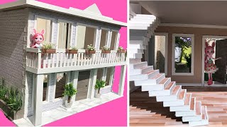 DIY cardboard dollhouse how to make a 112 scale dollhouse [upl. by Idyak]