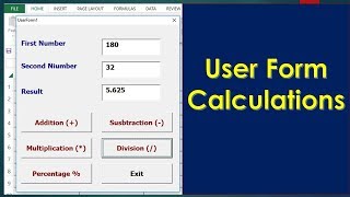 Userform Calculations in Excel VBA  Calculator Userform [upl. by Waldner]