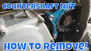 Removing a Countershaft Sprocket Nut  Yamaha YZ 250 [upl. by Atirehc]