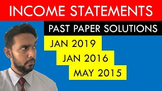 Income statements  Past Paper Solutions Set 1  Jan 2019 Jan 2016 May 2015  CSEC PoA [upl. by Anauqes]