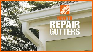 How to Repair Leaking Gutters  The Home Depot [upl. by Einavoj867]