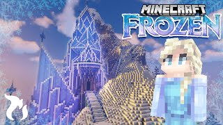 Building ELSAS ICE CASTLE in Minecraft [upl. by Airehc]