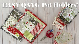 EASY Quilt As You Go  Pot Holder Tutorial  VLOGMAS 17 [upl. by Kaliope]